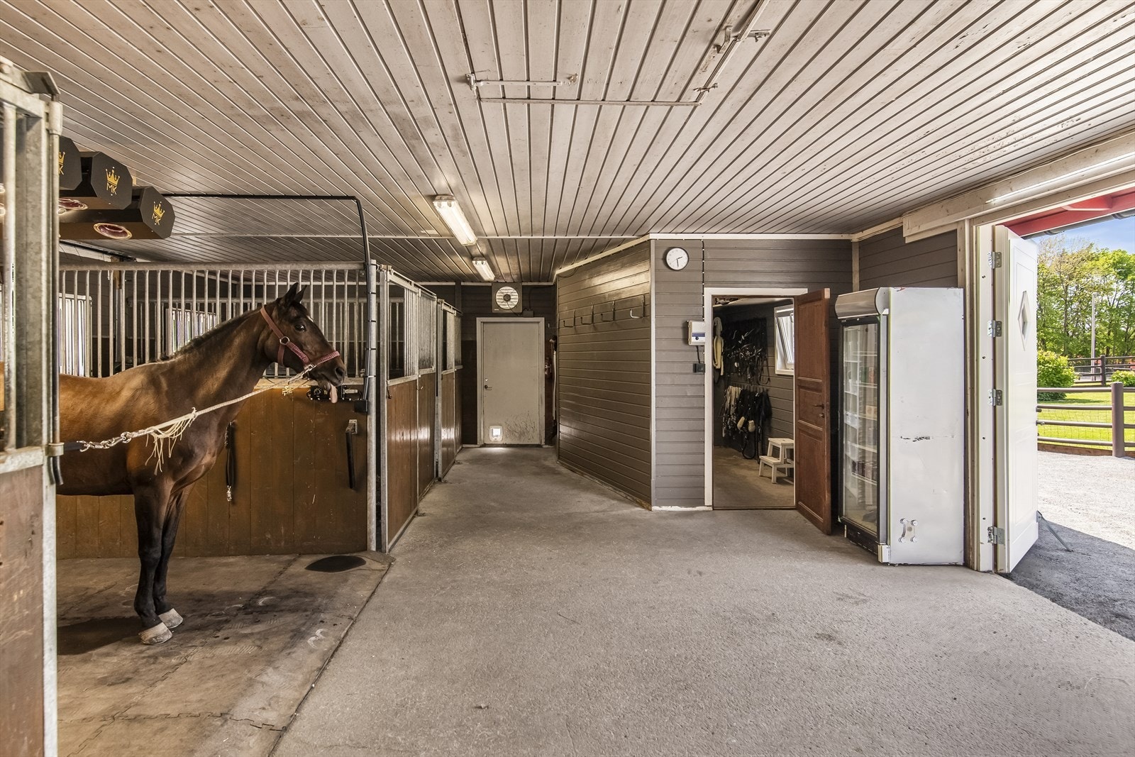 Stallen på eiendommen er på 108 kvm. med totalt 4 (mulighet for 5) bokser, salrom og vaskeplass. Galleribilde