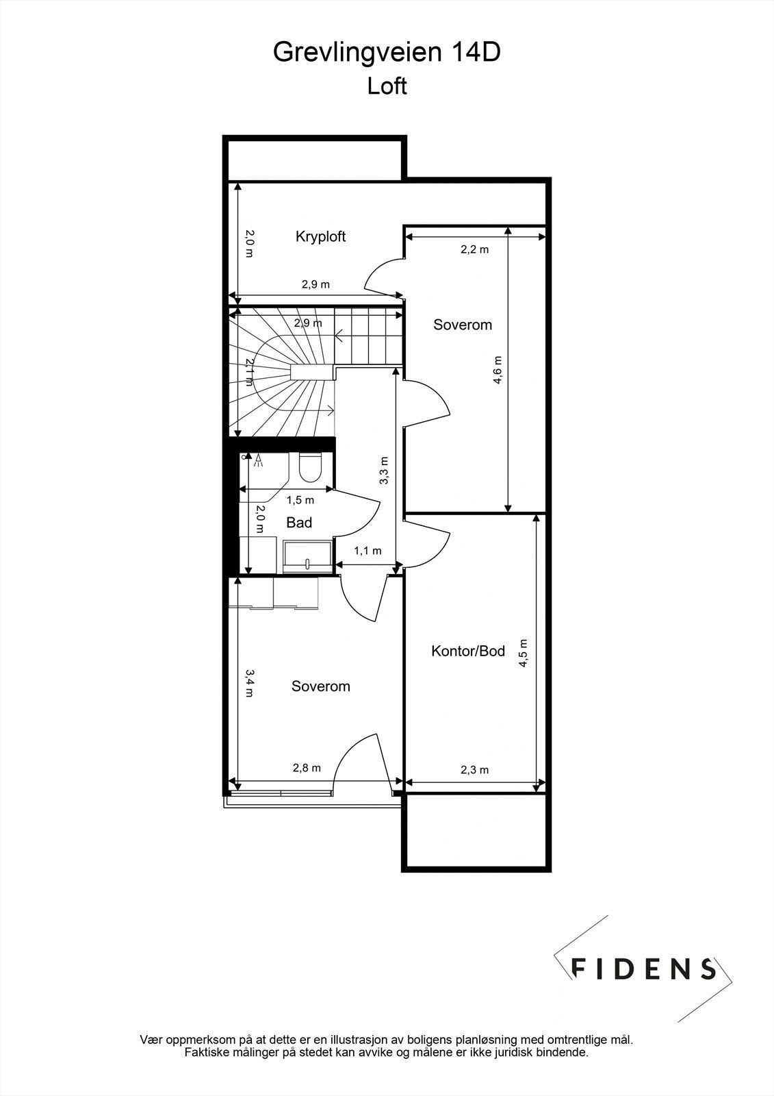 Plantegning andre plan. Galleribilde