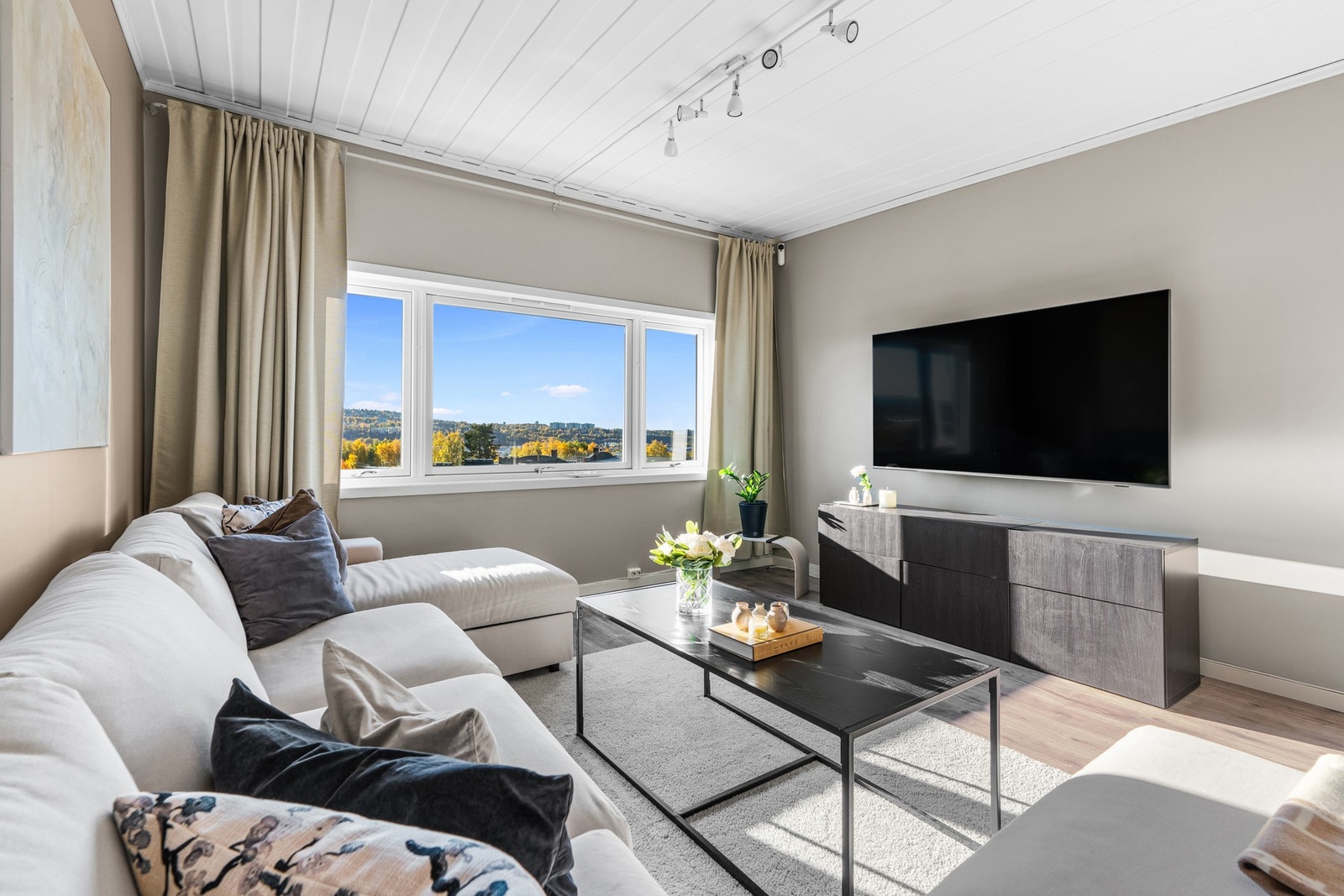 Det er god plass til romslige sofa- og medieløsninger - plass til hele familien! Galleribilde