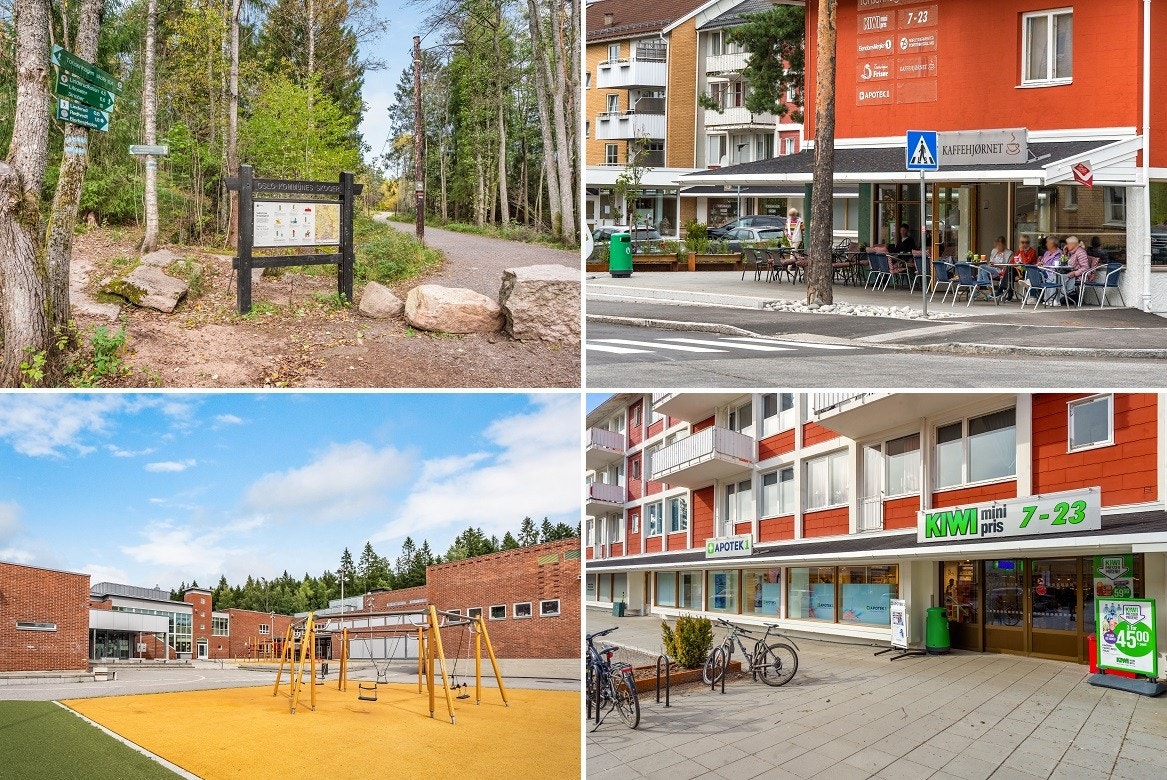 Umiddelbar nærhet til flotte turmuligheter i marka, bussholdeplass (nr. 25, 26, 31, 60), Tonsenhagen skole og nærsenter med Kaffehjørnet kaffé, Apotek1 og Kiwi dagligvare. Galleribilde