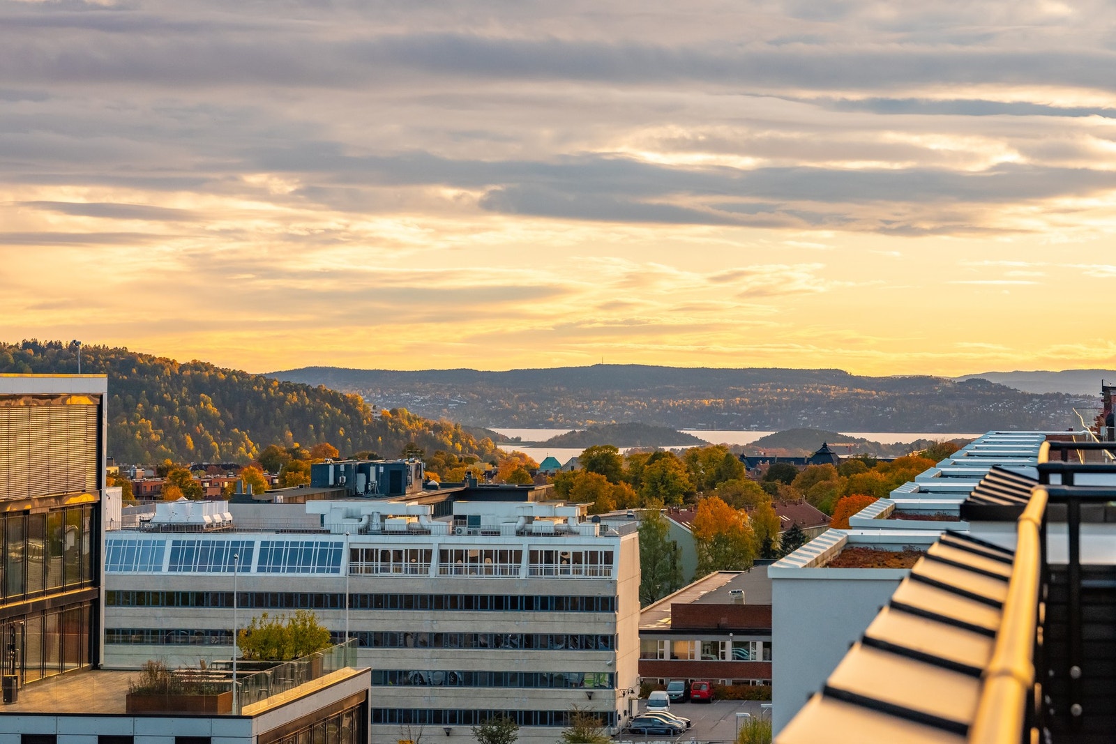 Flott utsikt fra takterrassen. Galleribilde