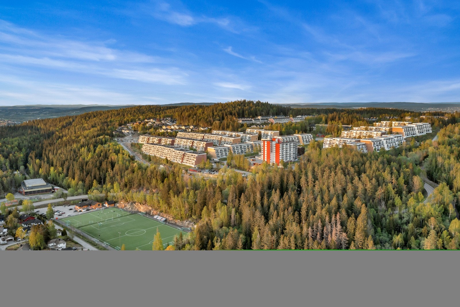 Dronebilde Sandbekken-Blystadlia Galleribilde