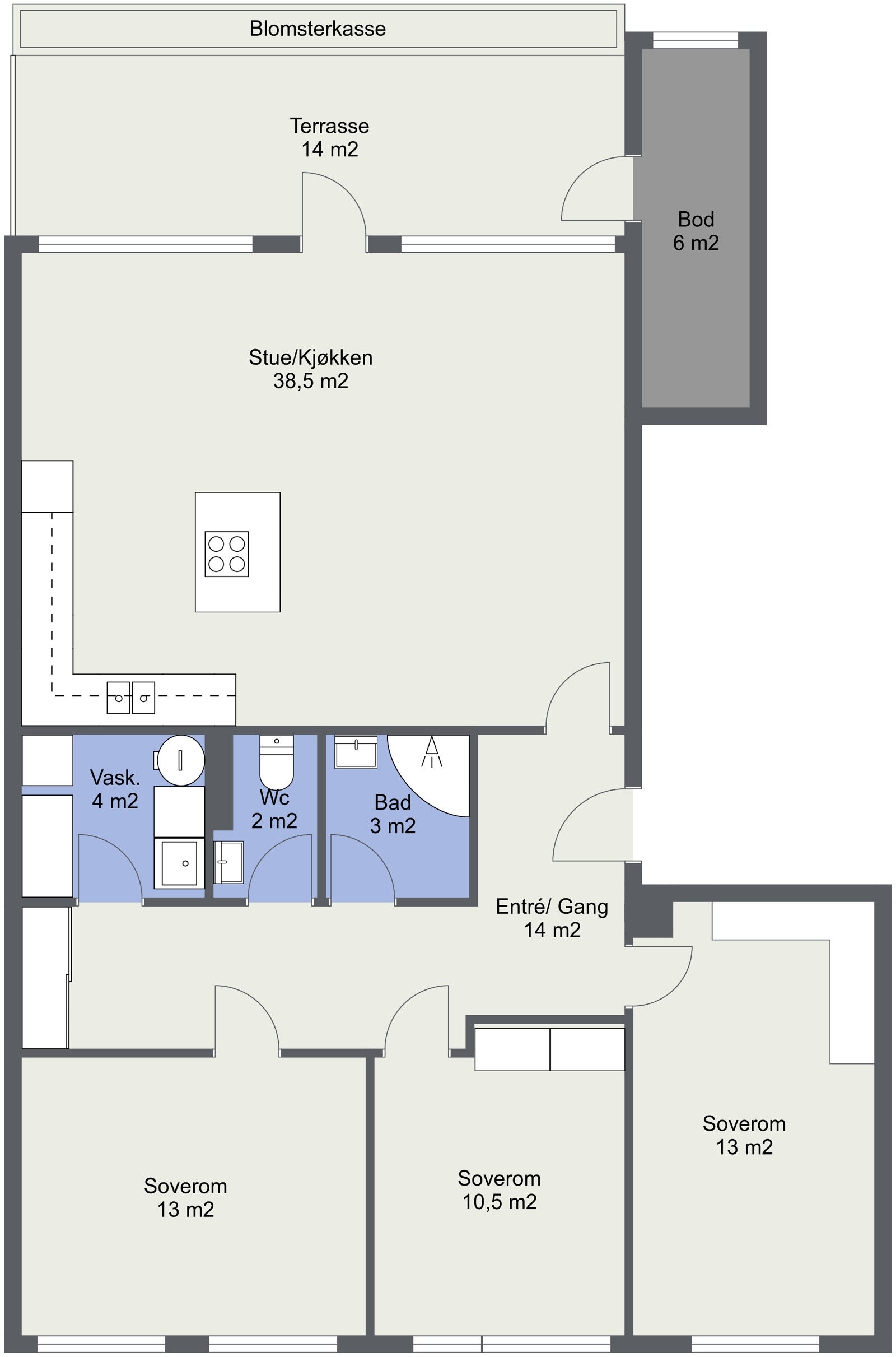 Blystadringen 12 D - planskisse Galleribilde