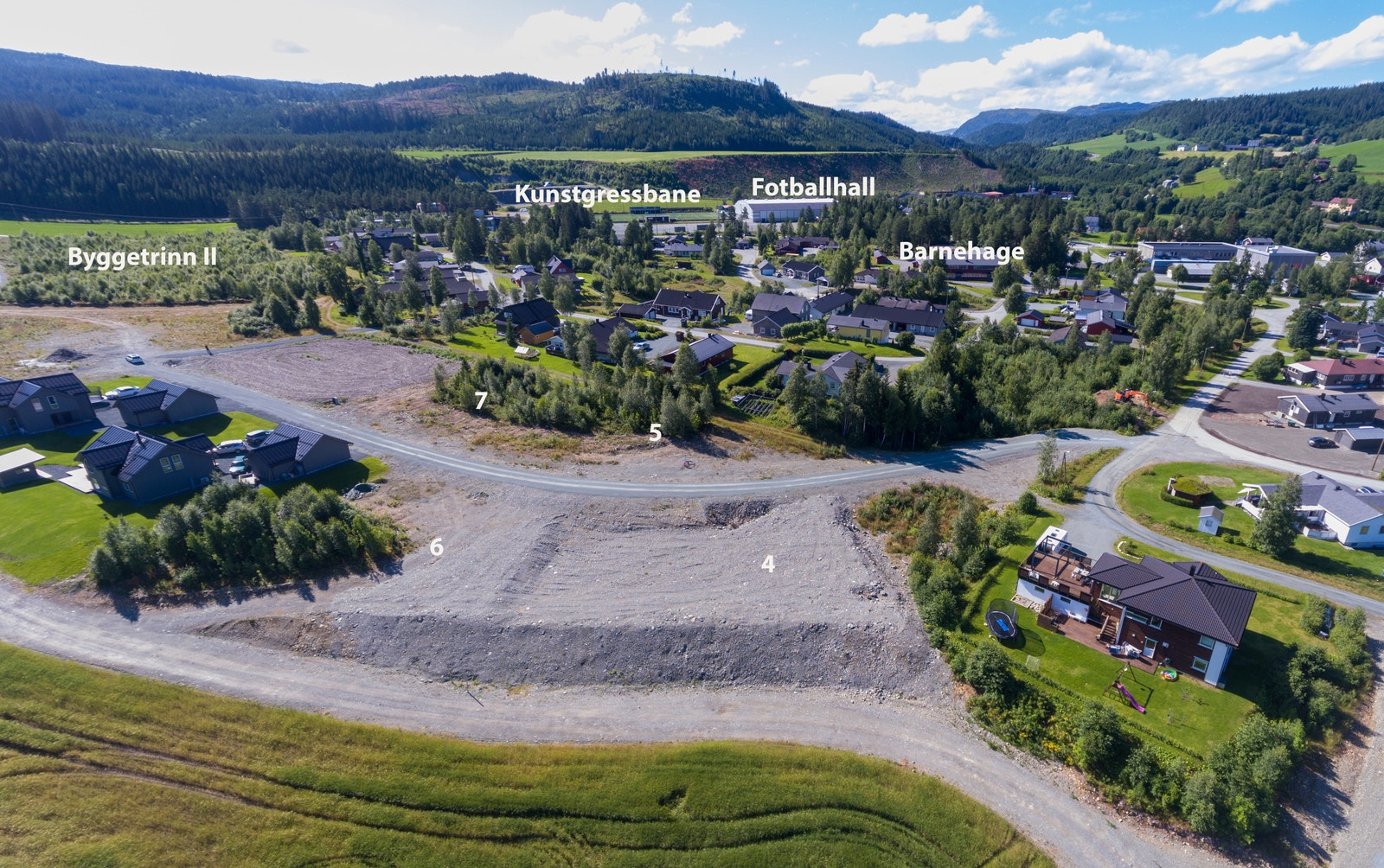 Vi presenterer 4 nye sørvendte byggeklare boligtomter på Storås Galleribilde