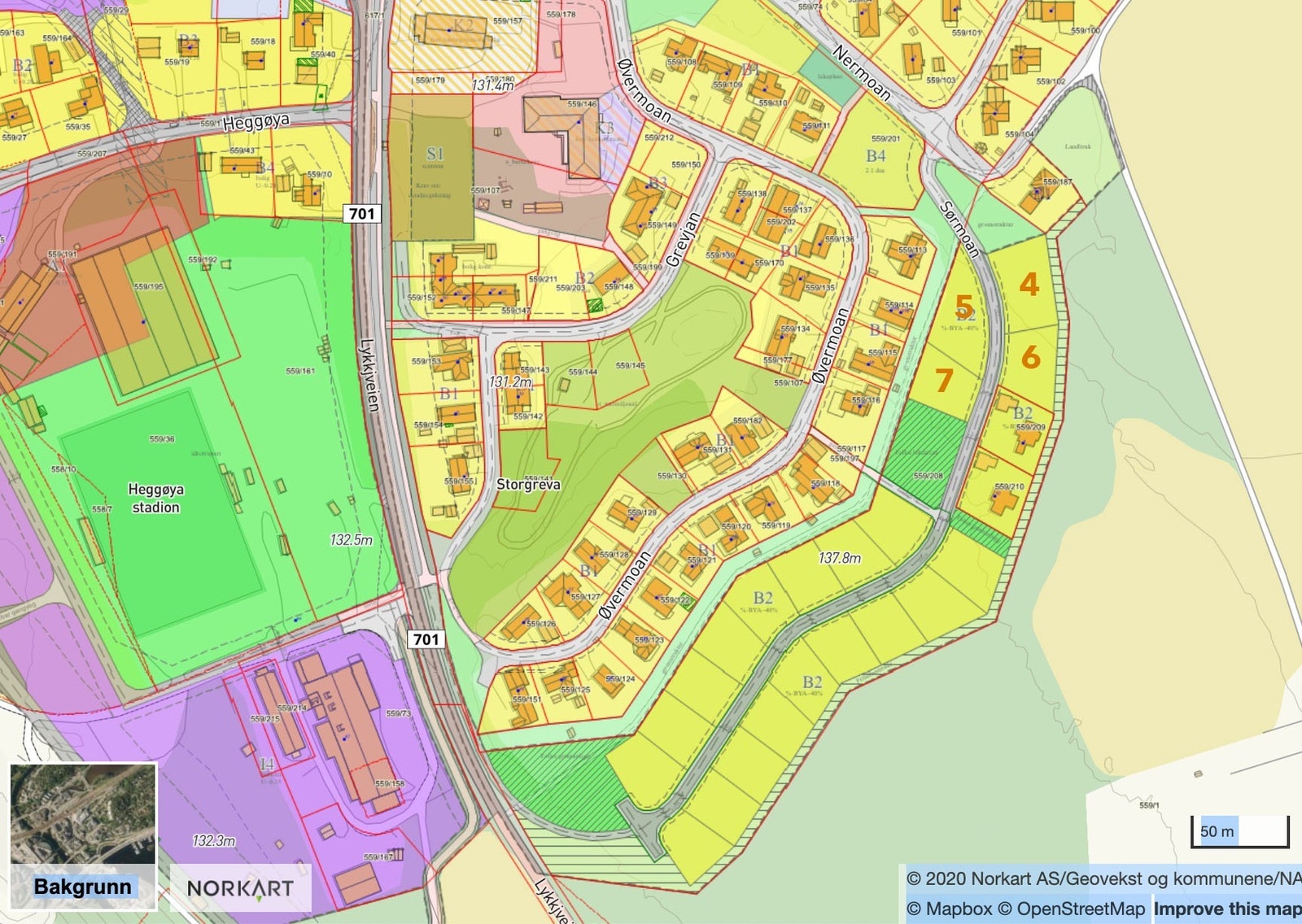 Fire byggeklare tomter er plassert ved inngangen til Sørmoan boligfelt Galleribilde