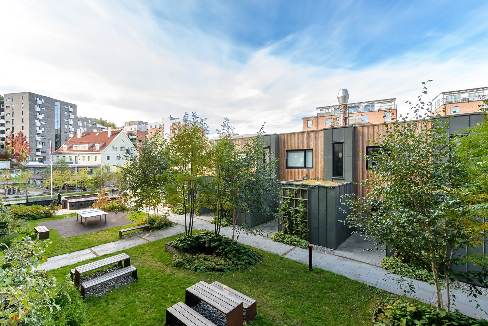 Utsikt fra balkongen mot fellsområdene. Galleribilde