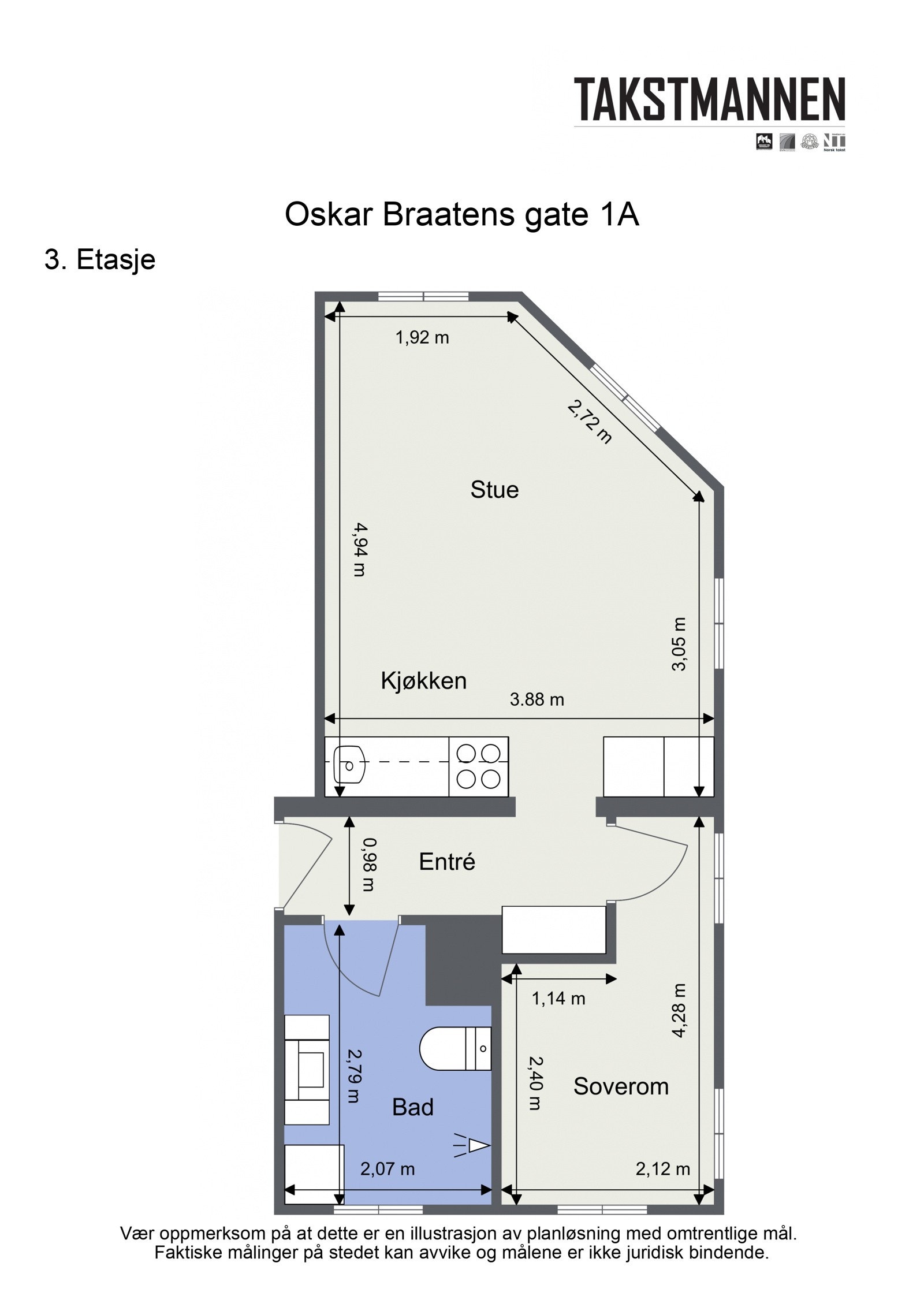Plantegning. Med boligen følger bod i kjeller. Galleribilde