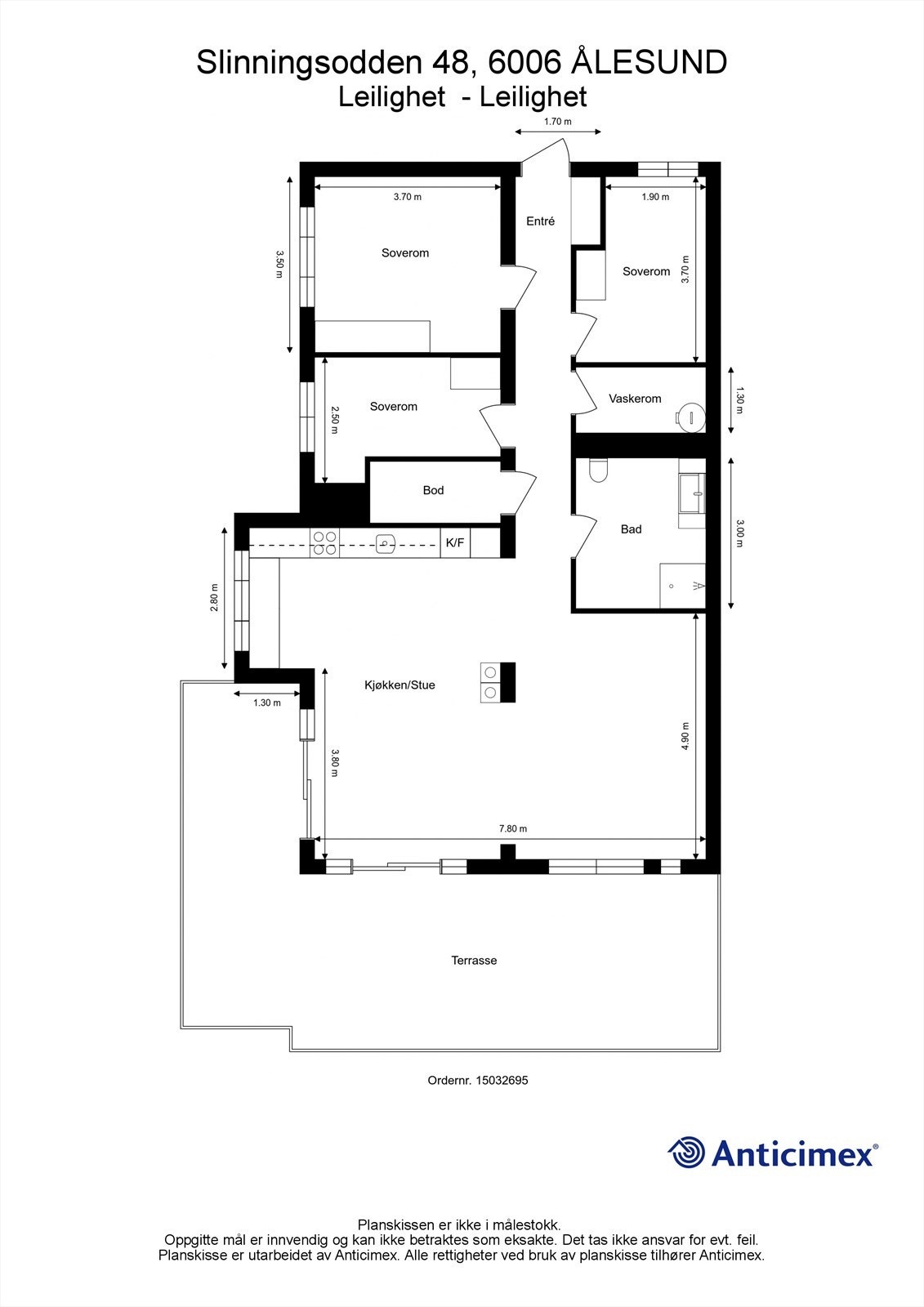 Målsatt plantegning Galleribilde