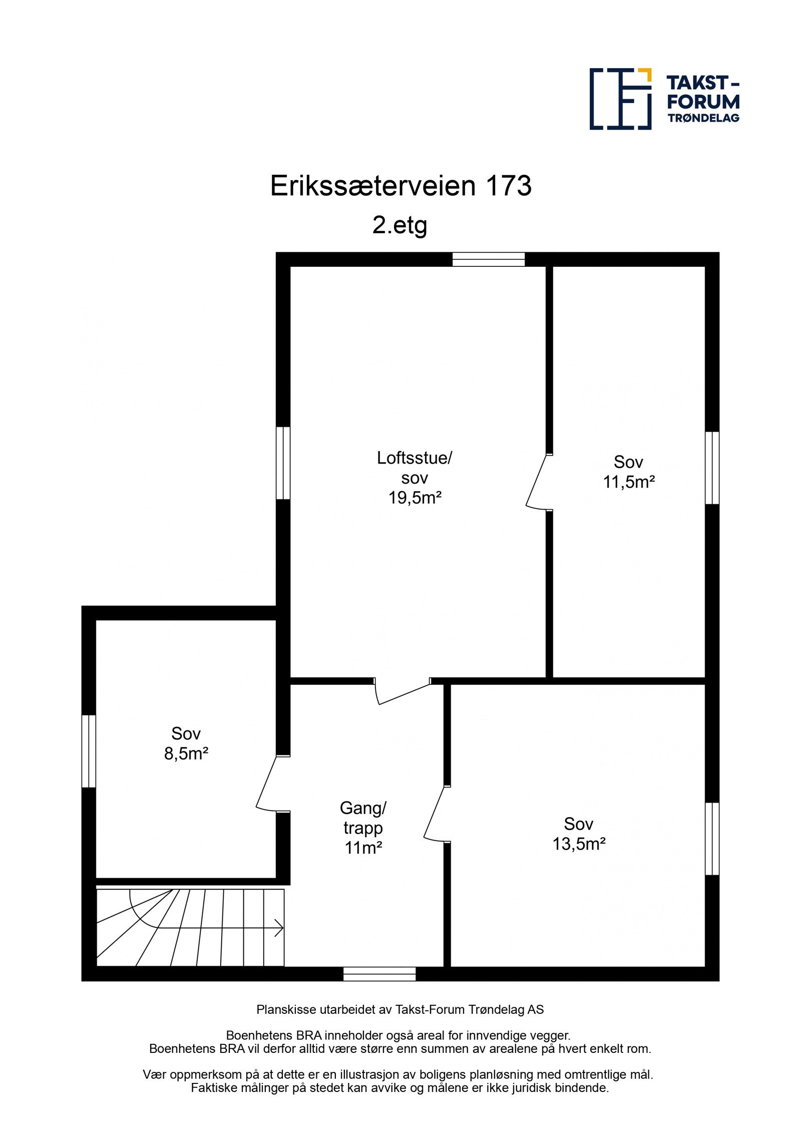 Planskisse 2 etasje Galleribilde