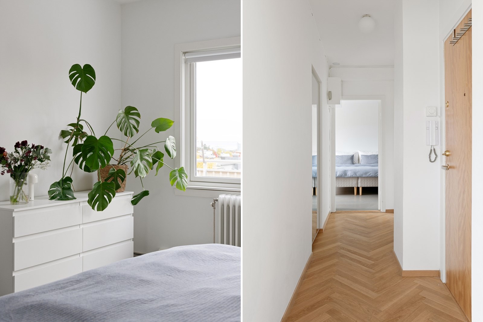 Romslig gang er det første som møter deg inn i leiligheten. Galleribilde