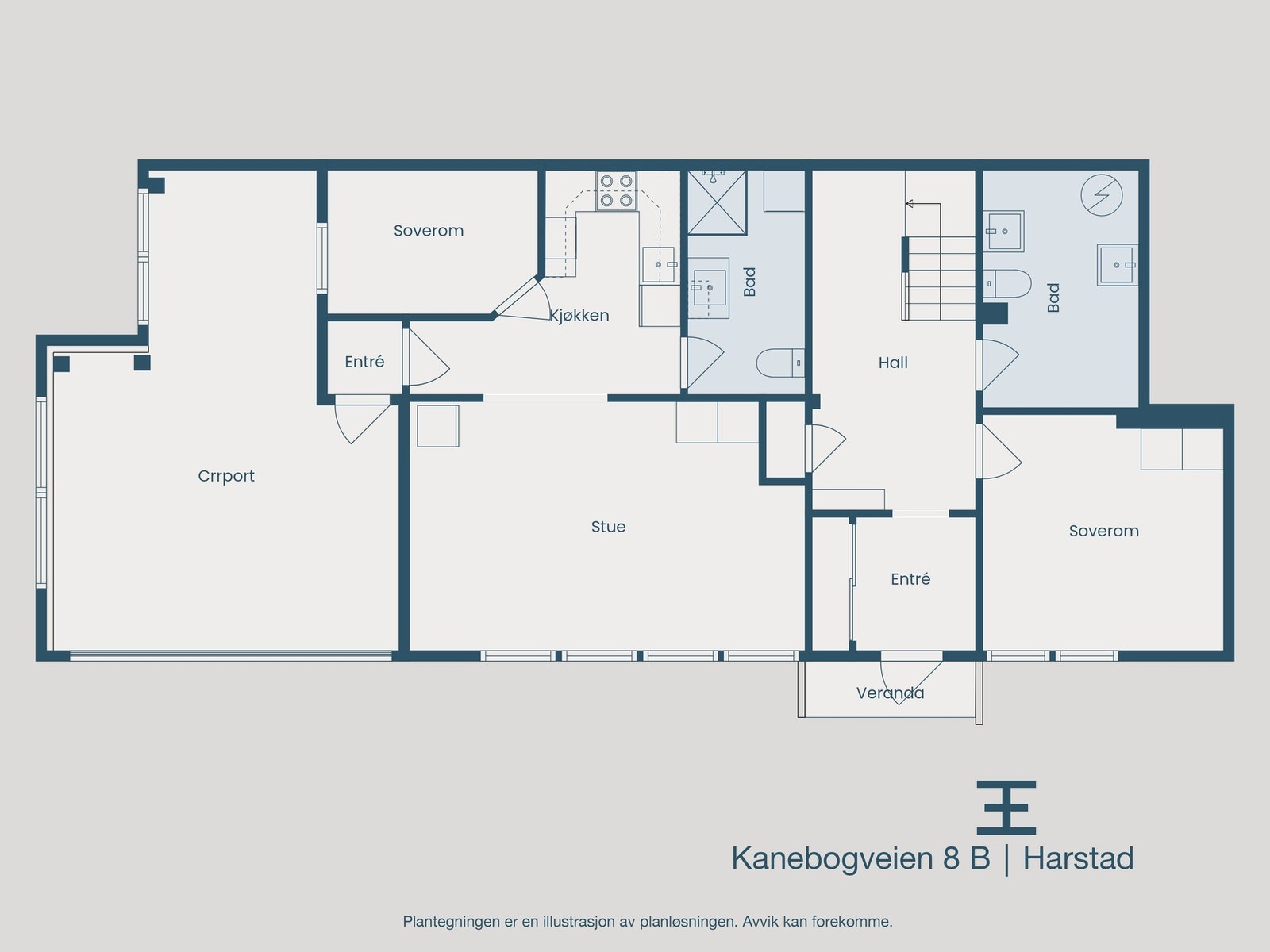 Plantegning 1. etasje Galleribilde