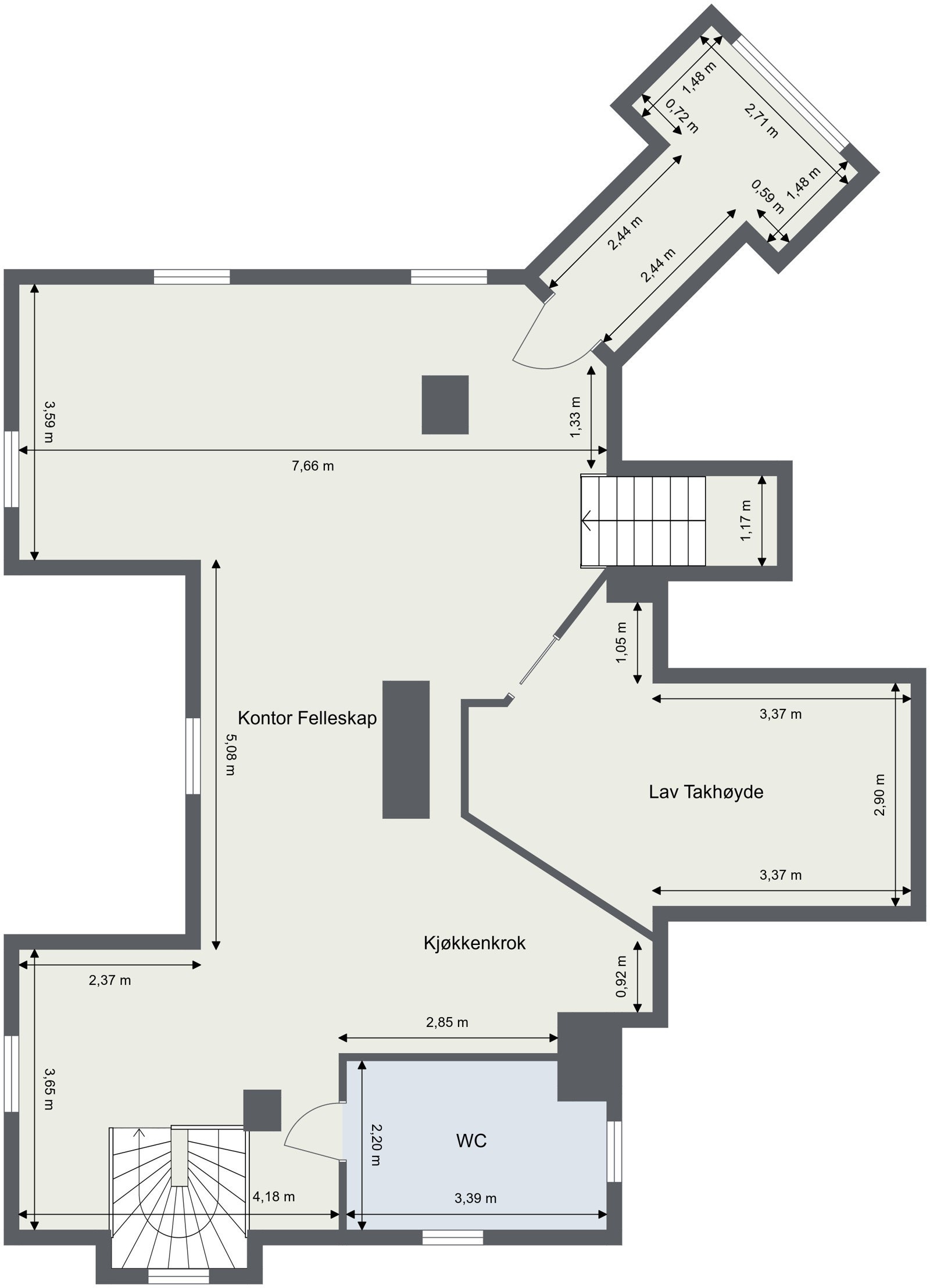 Høvikveien 2A - 3. Etasje - 2D Floor Plan Galleribilde
