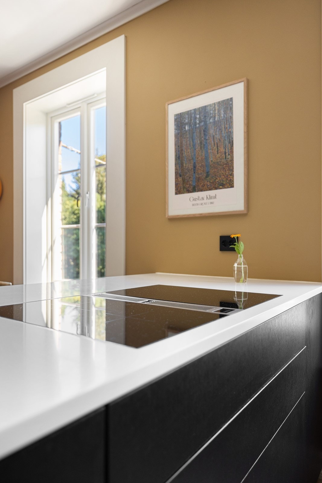 Det er integrert kjøl/fryseskap, oppvaskmaskin, stekeovn og platetopp med integrert kullfiltervifte i platetoppen Galleribilde