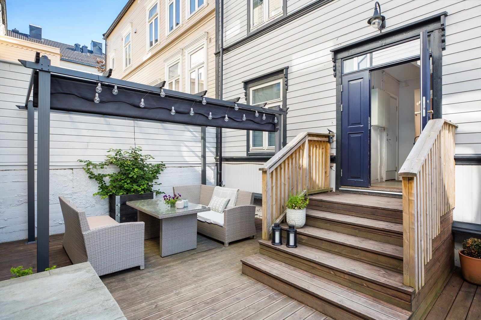 Flotte opparbeidetet fellesarealer på sameiets tomt. Galleribilde