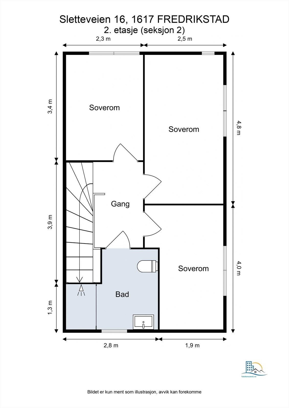 Veiledende skisse av andre etasje. Galleribilde
