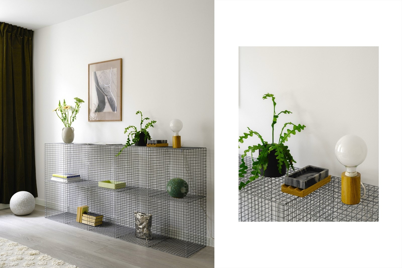 Hvite, glatte overflater lar interiøret spille hovedrollen. Galleribilde