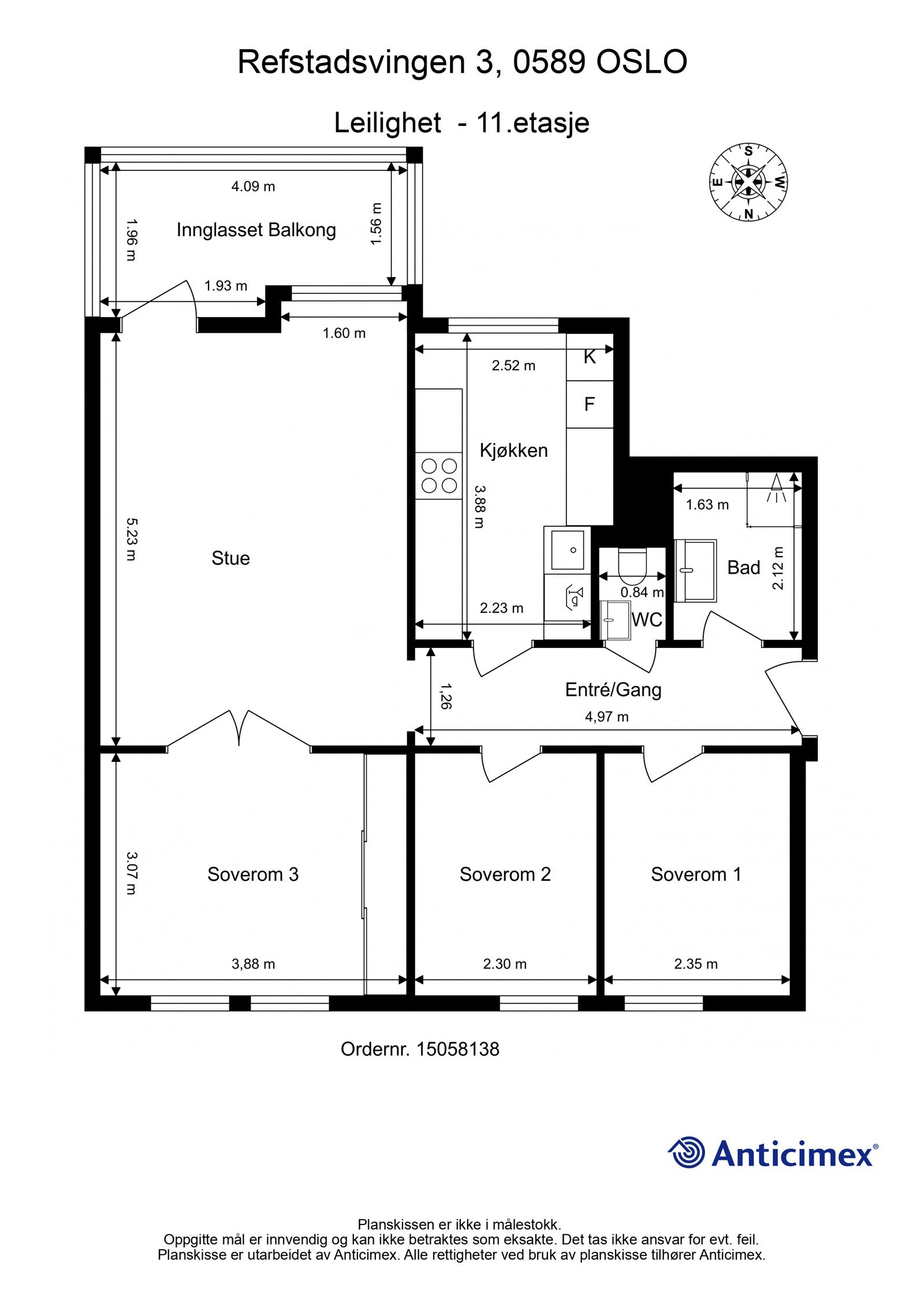 Plantegning med mål Galleribilde