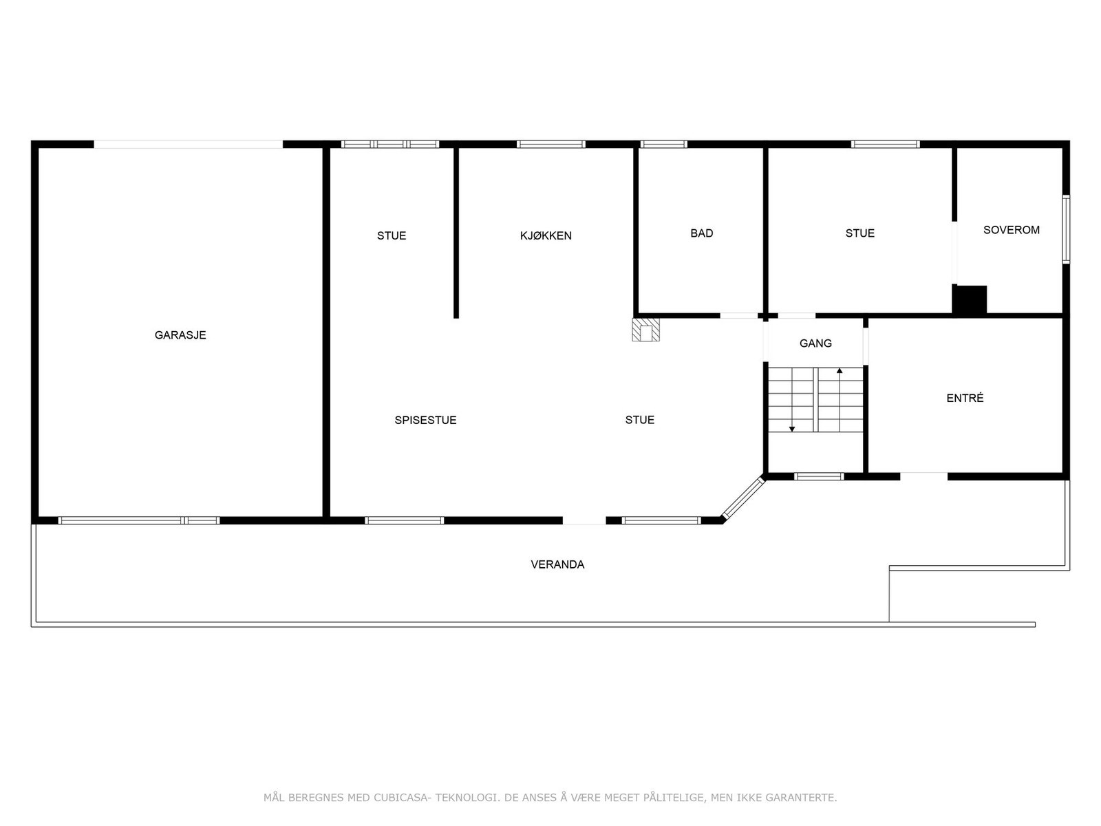 Plantegning hovedetasje. Galleribilde