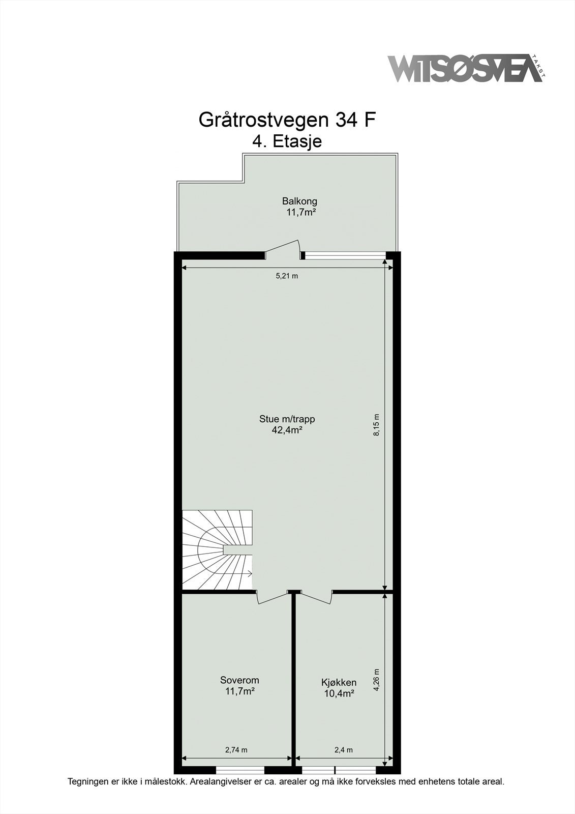 Planløsning fjerde etasje. Galleribilde