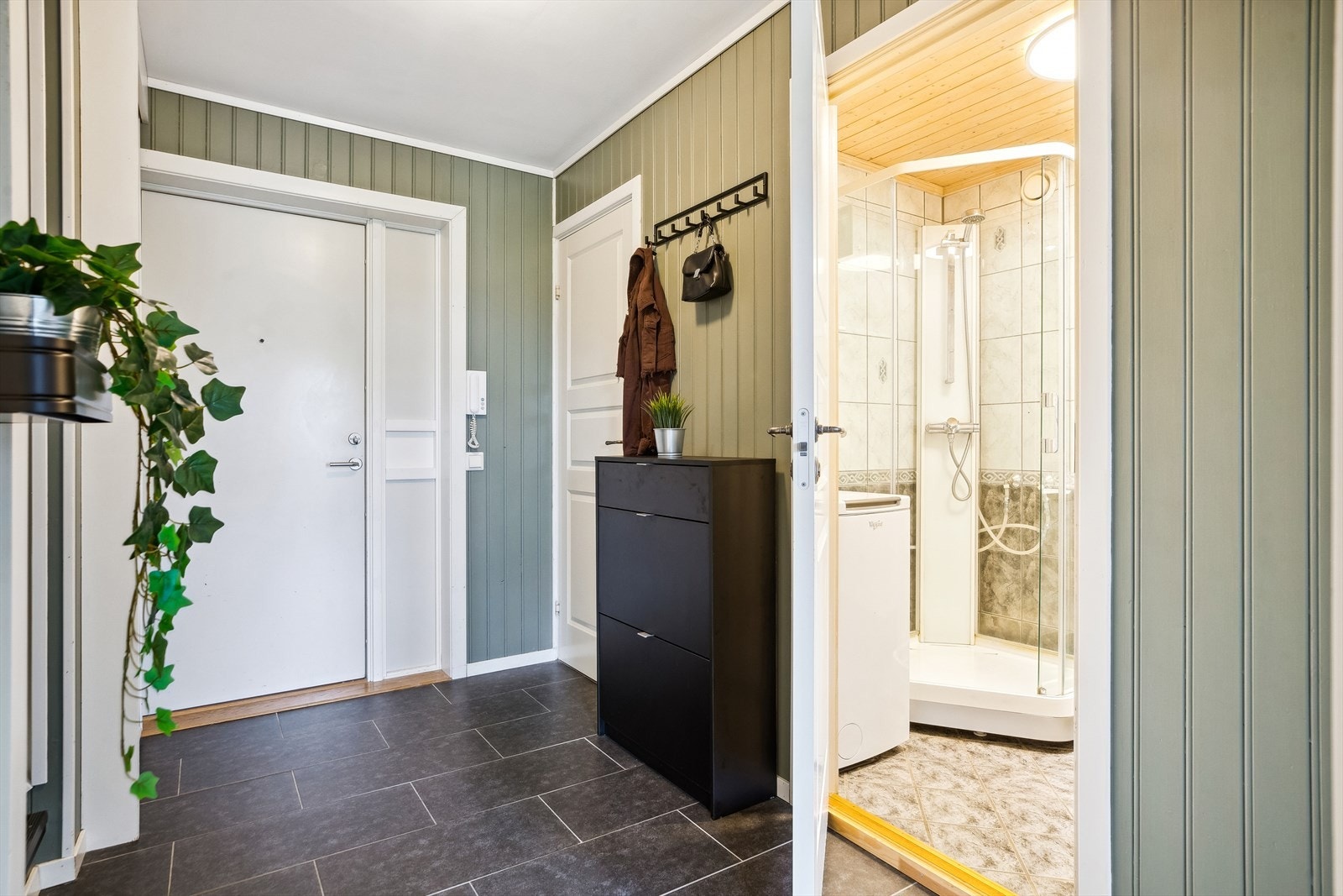 Tilliggende gangen har leiligheten en bod, perfekt for oppbevaring av yttertøy og diverse utstyr. Galleribilde