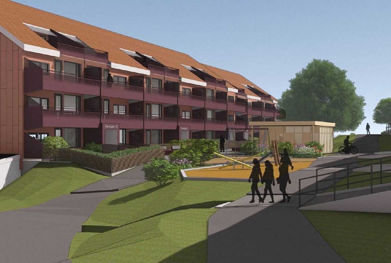 - Illustrasjonsbilde av borettslaget etter oppgradering. Avvik kan forekomme - Galleribilde