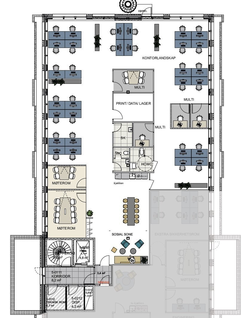 Plan 5 - utkast skisse. Galleribilde