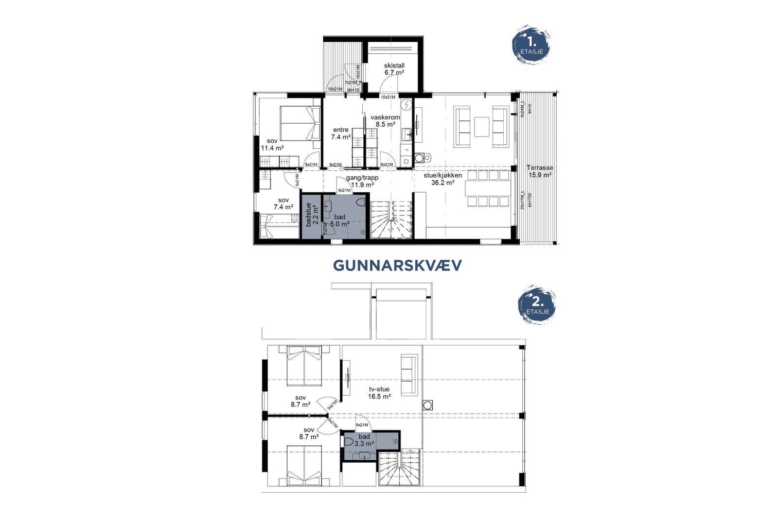 Plankøsninger hyttetypen: Gunnarskvæv Galleribilde
