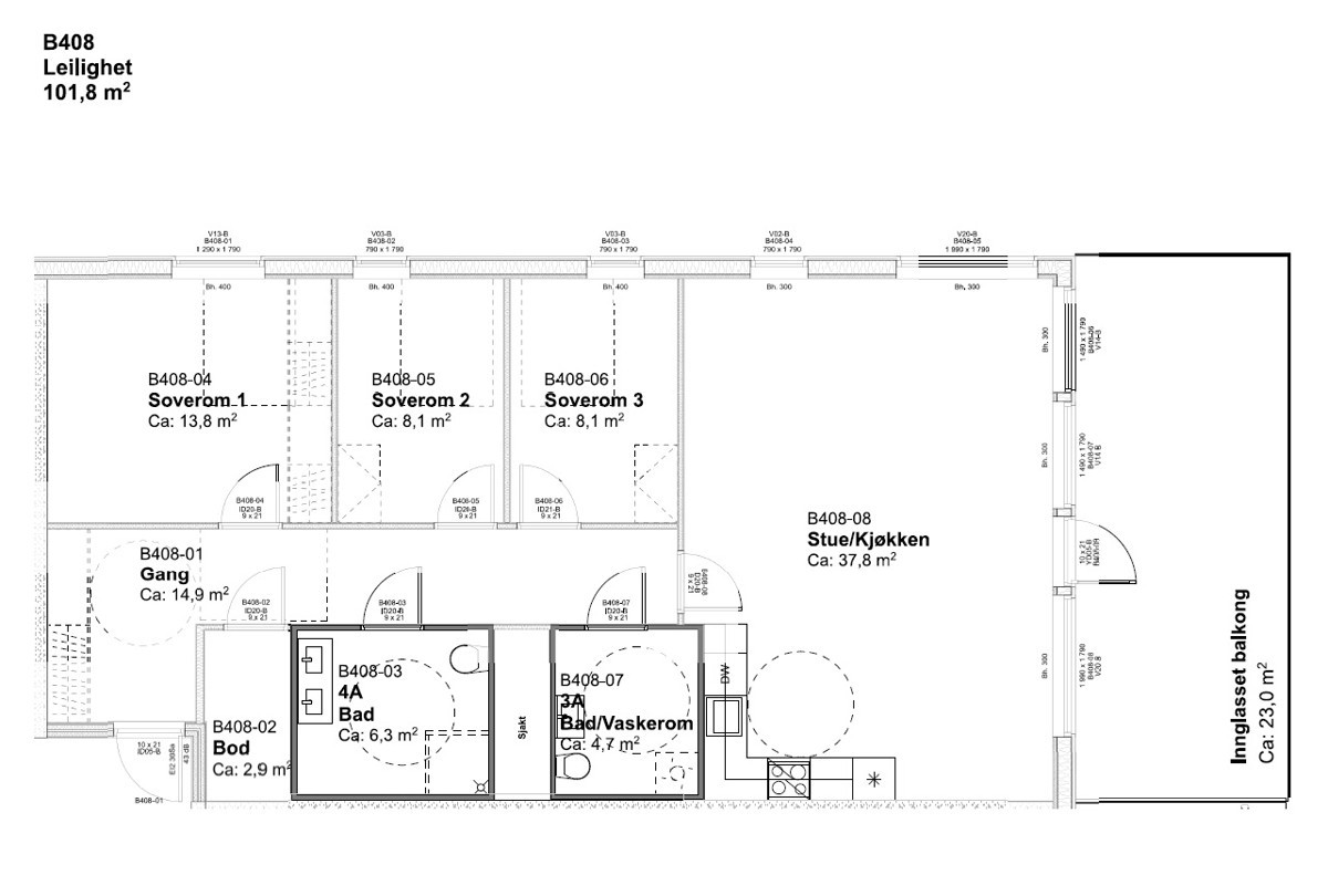 Planskisse leilighet B408