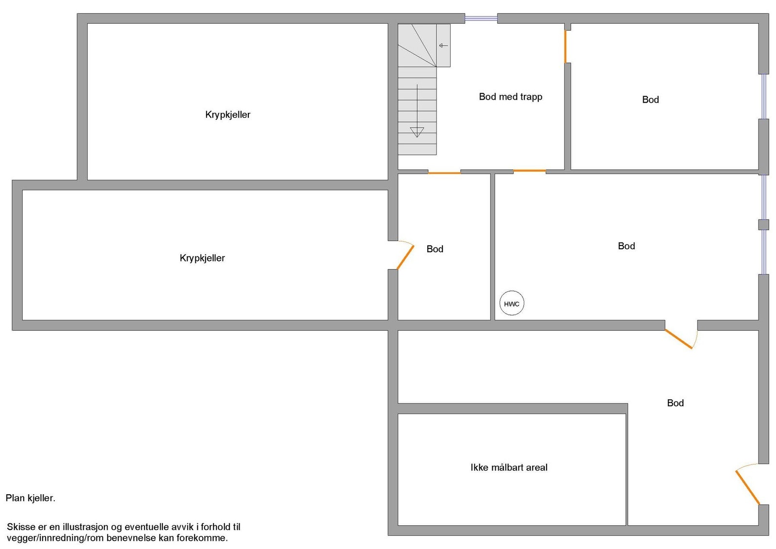 Planskisse kjeller. Galleribilde