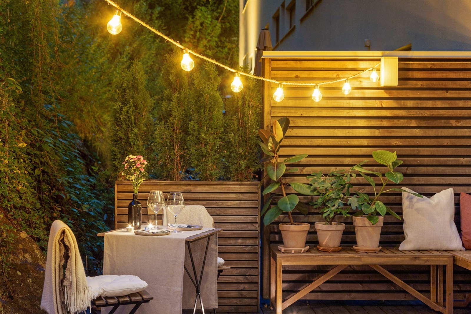 Kveldsstemning på terrassen. Galleribilde