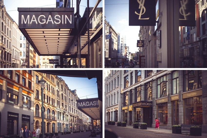 Her har du alt fra de store motehusene til de mindre nisjeforretningene. Det er også en rekke restauranter og kafeer i området. Galleribilde
