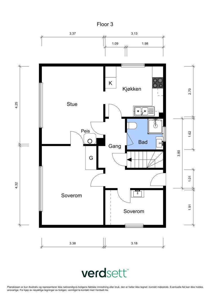 Plantegning - Hovedetasje Galleribilde