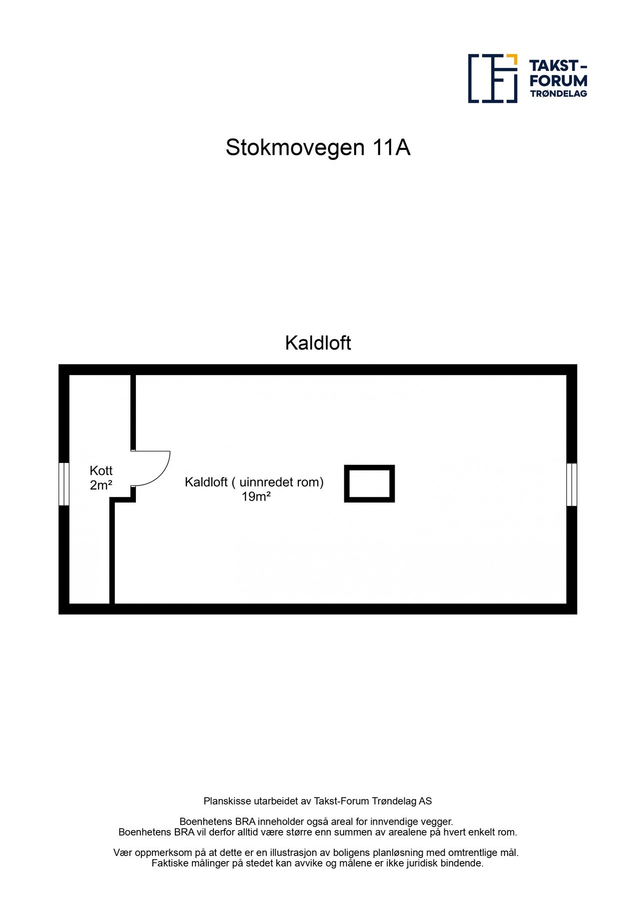 Plantegning kaldloft. Galleribilde