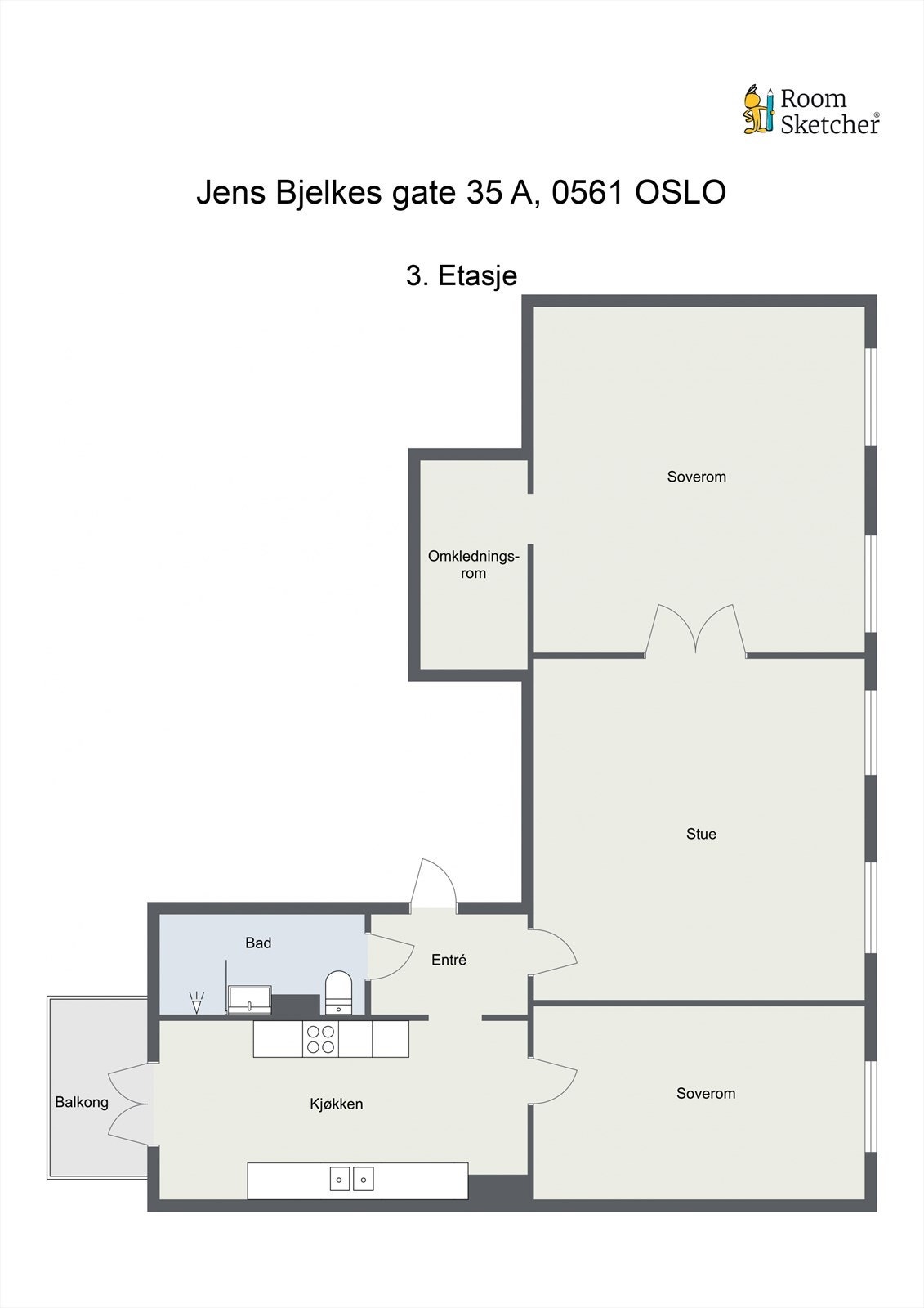 Planskisse - I tillegg disponerer leiligheten en loft- og kjellerbod Galleribilde