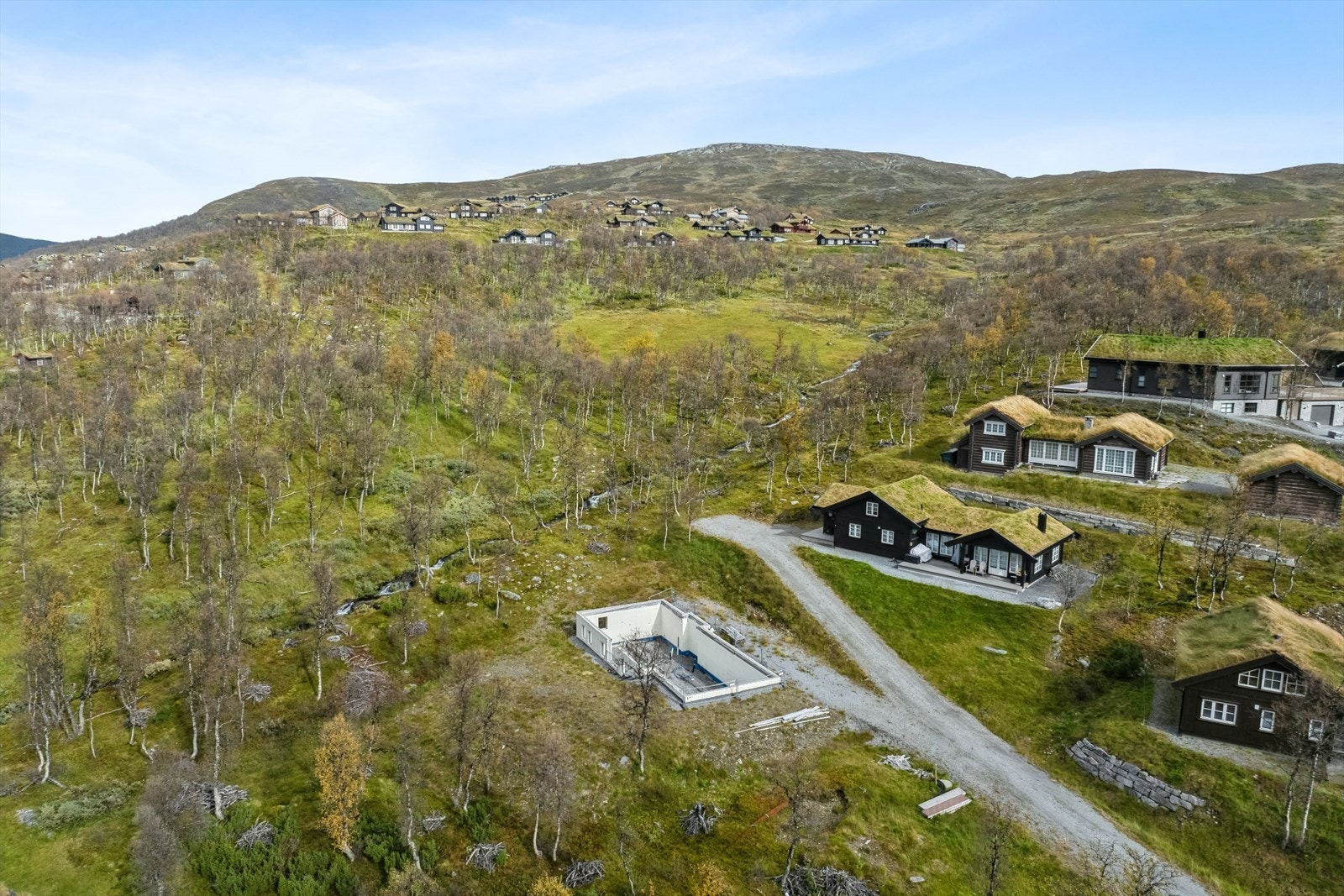 Hyttefeltet ligger ca. 1000 moh. Galleribilde