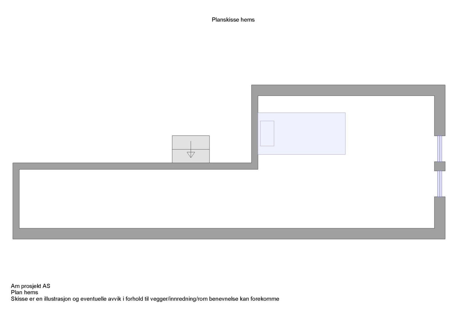 Planskisse hems. Galleribilde
