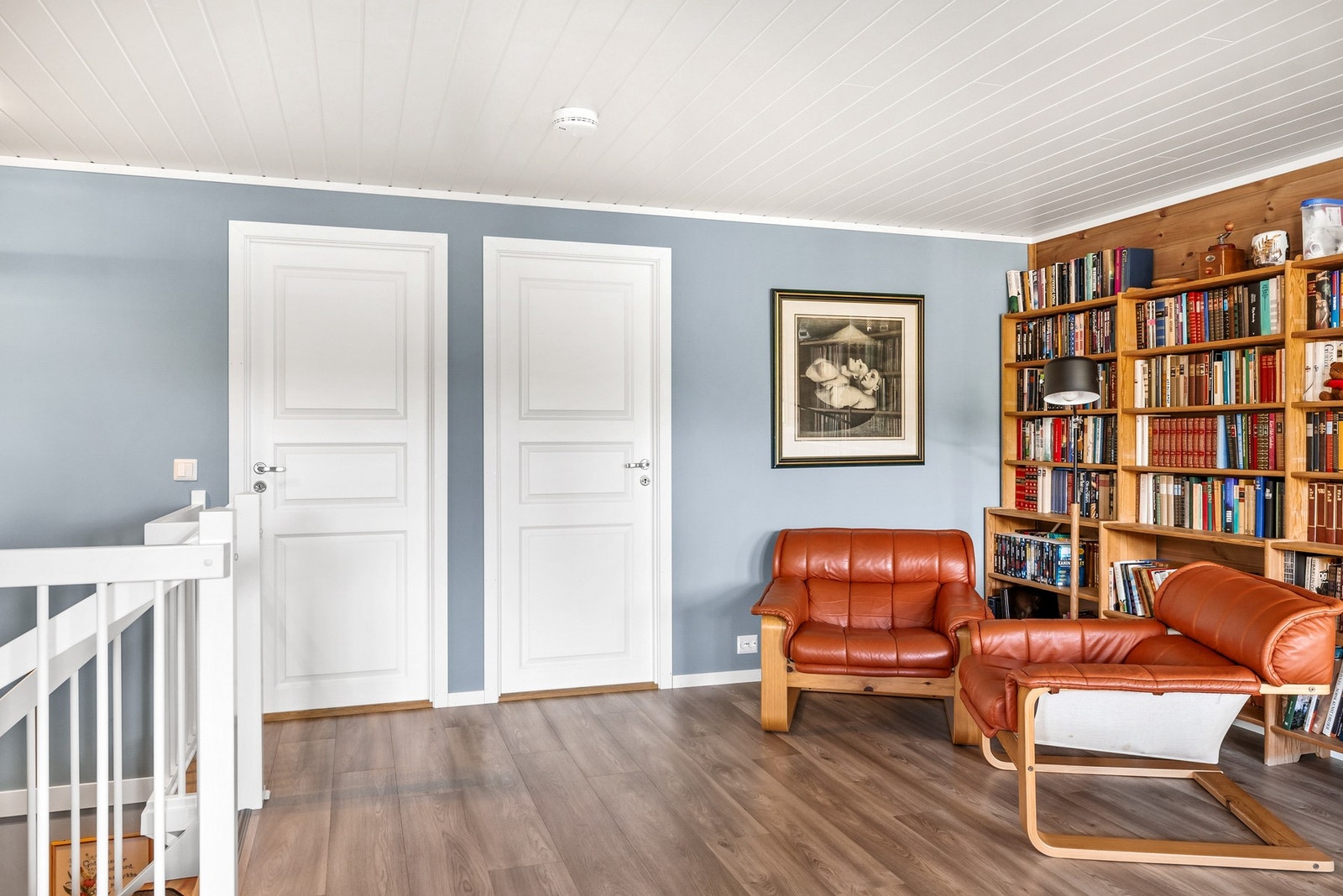 2.etasje består av stor loftstue, 2 soverom og toalettrom Galleribilde