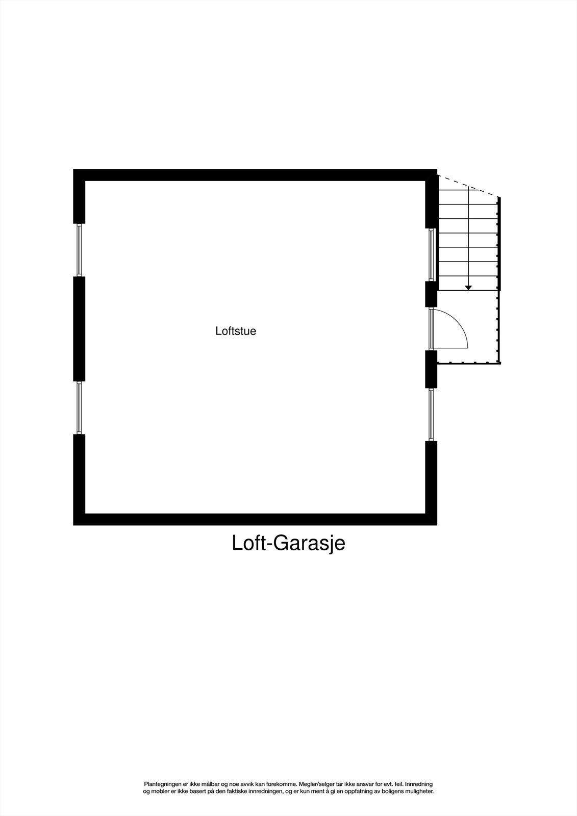 Innredet loft i garasje ( ikke godkjent ) Galleribilde