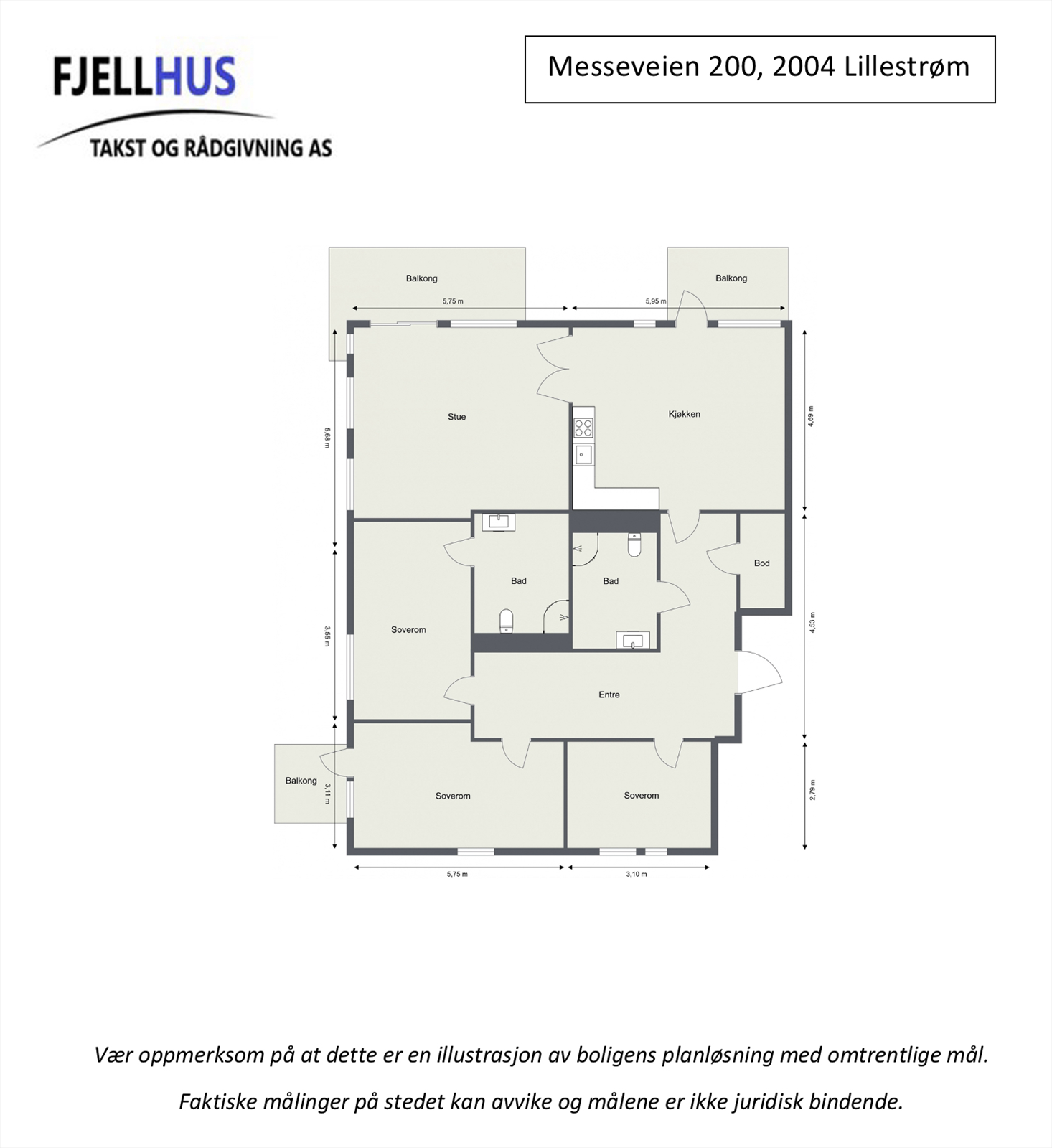 Plantegning leilighet i 8.etasje. Galleribilde