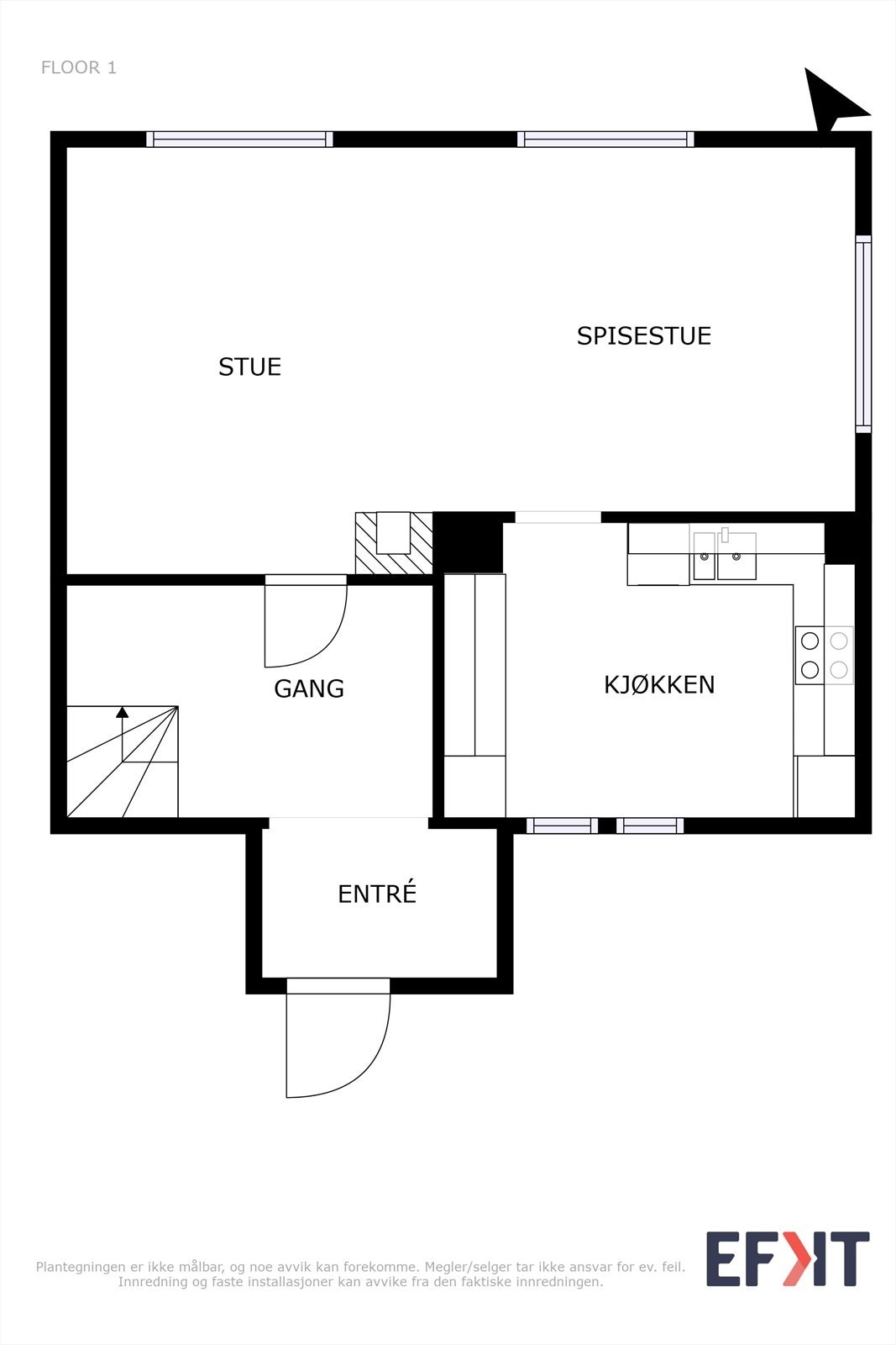 Plantegning - 1. etg. Galleribilde