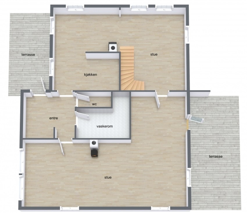 Plantegning 1.etg. Galleribilde