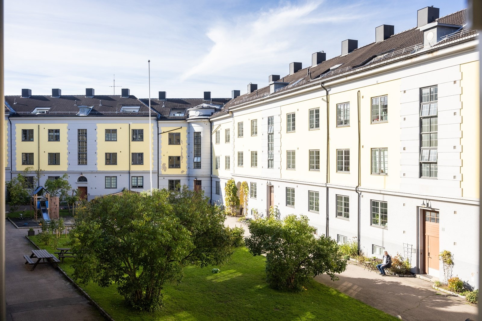 Utsikten fra stue- og kjøkkenvinduet. Galleribilde