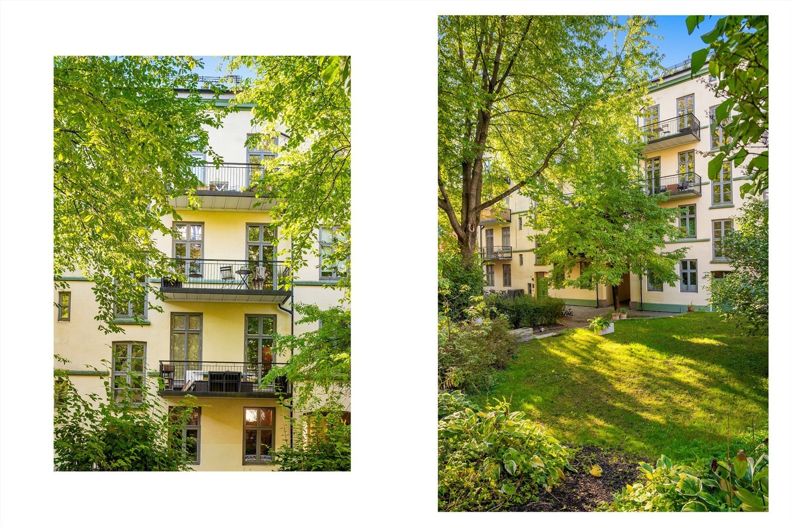 Balkong sett fra bakgård. Galleribilde