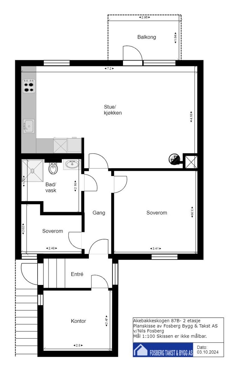 Gjennomgående 3(4)-roms leilighet. I tillegg følger 2 boder. Galleribilde