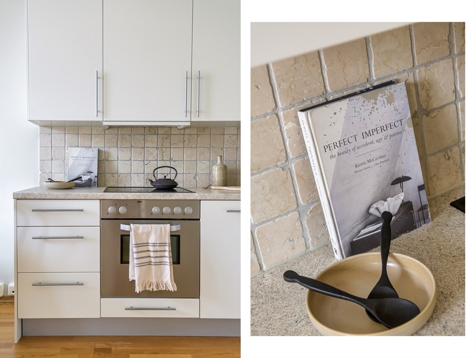 Nye, lyse kjøkkenfronter fra 2024 og laminat benkeplate. Kjøkkenet er utstyrt med integrert komfyr med keramisk platetopp, oppvaskmaskin og kjøl/frys (2021). Galleribilde