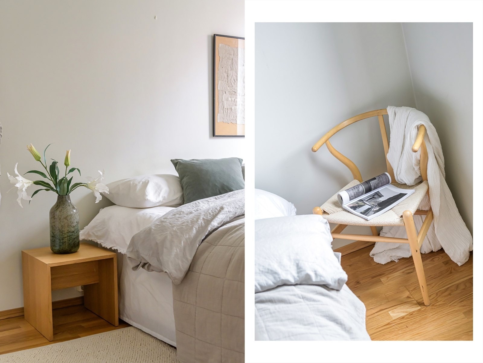 Vinduet vender ut mot rolig gate og sørger for mye dagslys. Rommet har i dag en stor garderobeløsning langs den ene veggen. Galleribilde