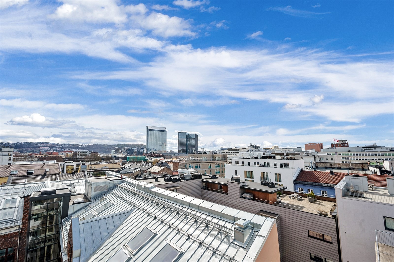 Utsikt fra felles takterrasse. Galleribilde