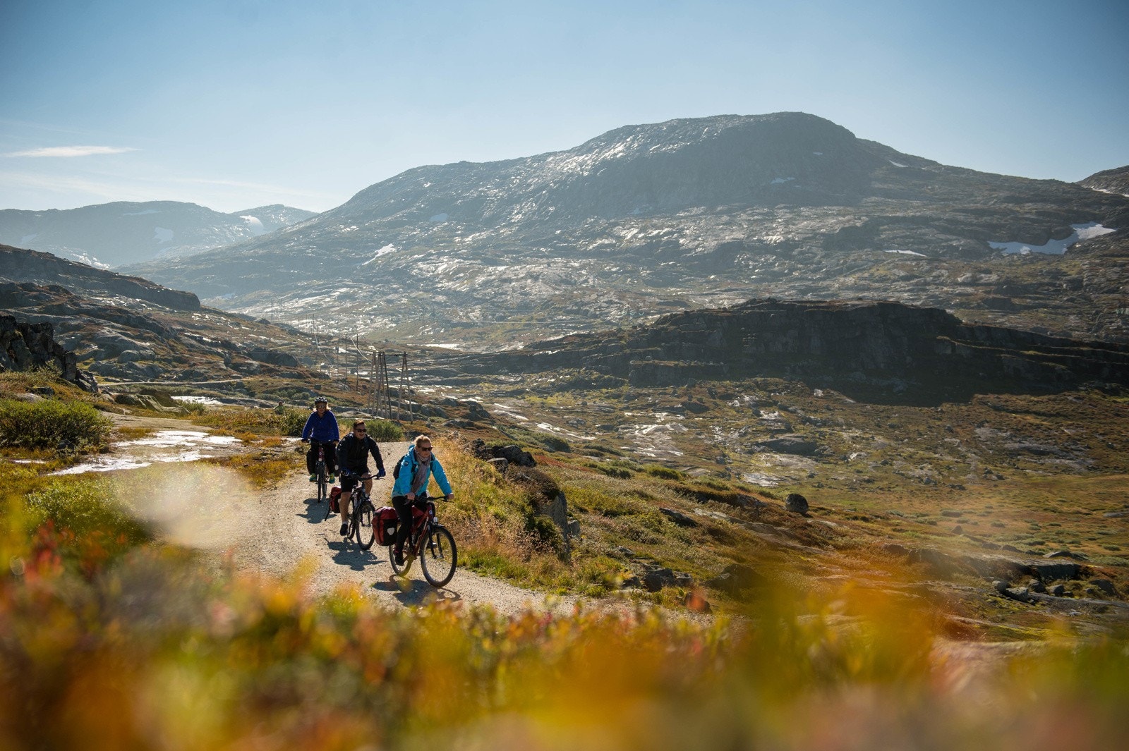 Det er også et godt utvalg av fine sykkelstier og grusveier, her er sykkelturer langs Fatnitullvegen mellom Ål og Hemsedal å anbefale. Galleribilde