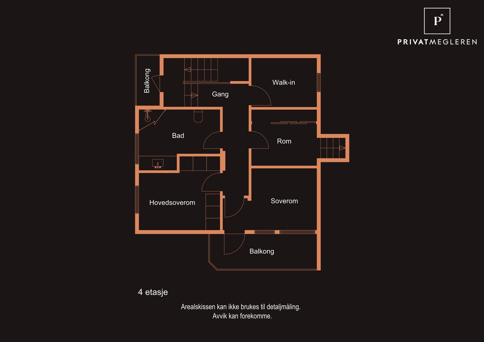 - Her finner du 2 soverom, walk-in garderobe, bod og trapp opp til master-bedroom. Galleribilde