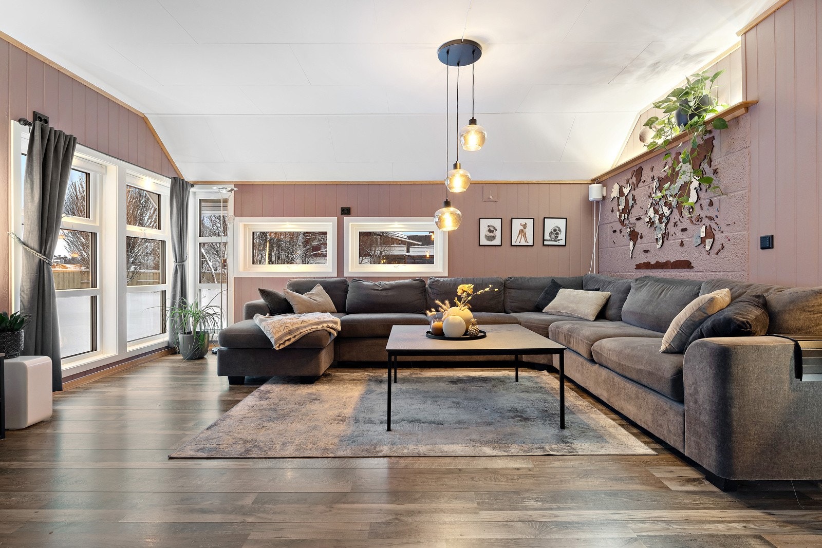 - På vinterstid er det fint med 3 varmepumper i tillegg til vedfyring i huset. Galleribilde